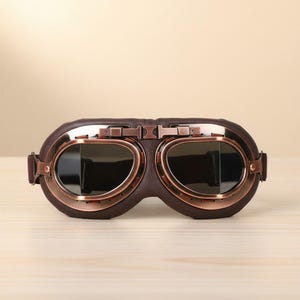 Vintage-Motorradbrille aus Leder: Retro-Stil, Unisex-Outdoorbrille