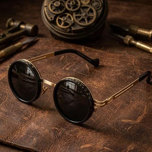 Steampunk ronde zonnebril gotisch retro cirkel tinten zilver zwart goud vintage punk brillen zonnebril uniseks unieke designerbril