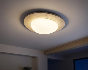 Wabi Sabi Ceiling Light Natural Stone LED Light Japanese Style Minimalist Cream Ceiling Lamp Bedroom Living Room Lighting