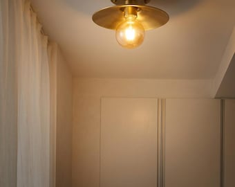 Retro Brass Ceiling Lamp Industrial Hallway Light Minimalist Balcony Corridor Aisle Fixture