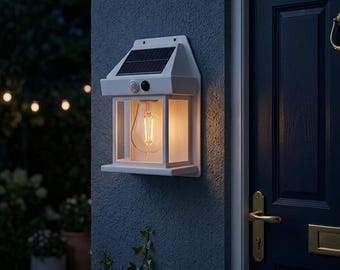 Solar LED Wall Light Outdoor Waterproof Garden Fence House Wall Lantern Sensor Solar Powered Outdoor Lighting Decor