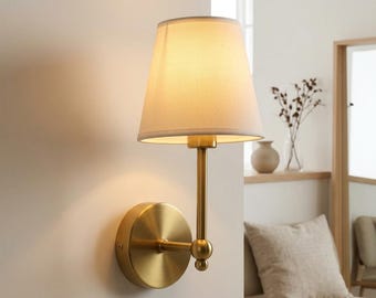 American Retro Wall Lamp Bedroom Bedside Bathroom Mirror Luxury Sconce Fabric Lampshade TV Wall Light Fixture