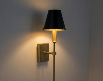 Retro Copper Wall Lamp Modern Black Bedside Sconce Living Room Bedroom Decorative Light