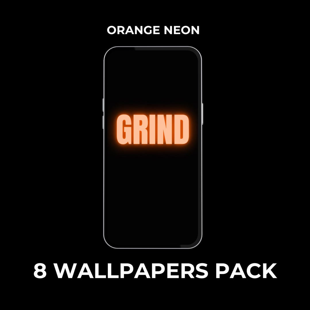Orange Neon Wallpaper Pack, AMOLED Black Phone Background, Motivational ...