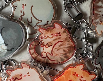 Cat Breed Acrylic Keychain | Double Sided Epoxy Finish