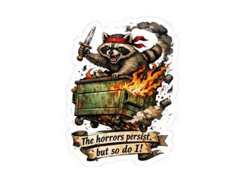 Raccoon Dumpster Fire Sticker - Funny Vinyl Decal