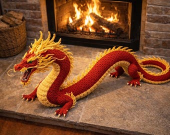 Padrão de crochê de dragão, tutorial de amigurumi, brinquedo de fantasia (download em PDF)