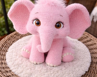Molde de crochê para elefante amigurumi, brinquedo artesanal em PDF (download digital)