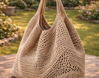 Molde para Bolsa de Crochê – Instruções Escritas Passo a Passo (Nível Intermediário) (Download Digital)