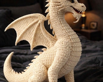 Padrão de dragão de crochê feito à mão em PDF | Download digital | Artesanato Amigurumi