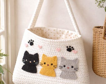Modello per borsa a forma di gatto all'uncinetto - Design digitale fatto a mano8