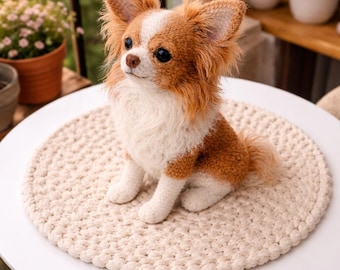 Padrão de crochê de Chihuahua em PDF, padrão de cachorro amigurumi, download digital, tutorial de brinquedo de cachorrinho feito à mão