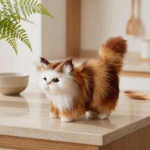 Peluche di gatto realistico / Decorazione a forma di gattino realistico, morbido animale di peluche da esposizione