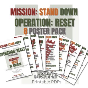 Pacchetto poster di ripristino operativo: sospensione della missione, riorganizzazione, ripristino, riattivazione (formato PDF A4/A5 scaricabile immediatamente)