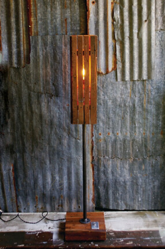 Items similar to Reclaimed Barn Wood Floor Lamp on Etsy