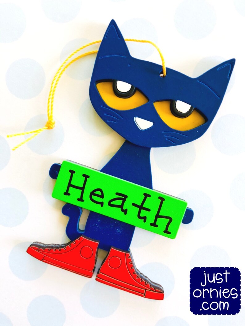 Pete the cat ornament personalized pete the cat christmas Etsy