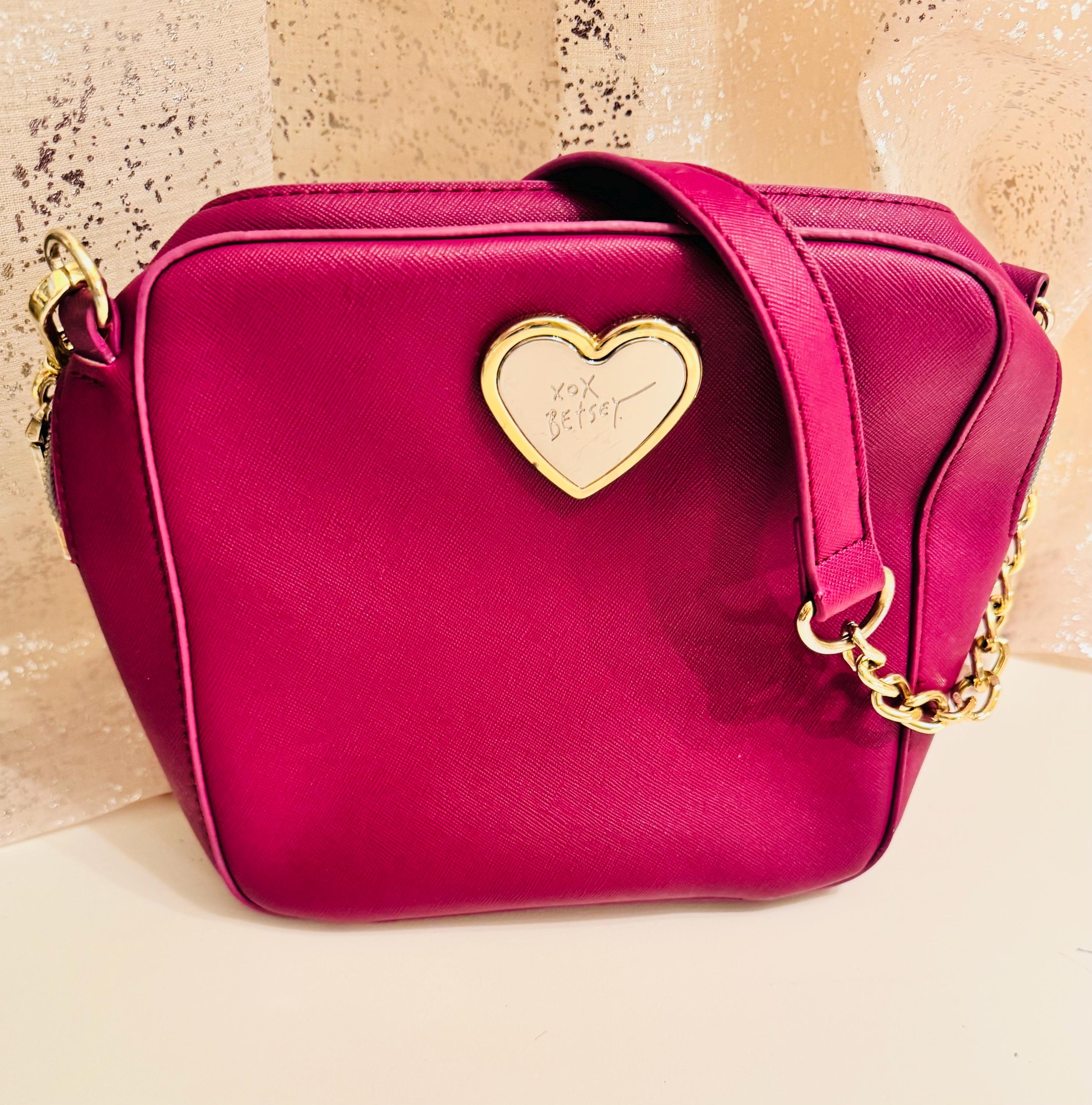 Luv Betsey Johnson Hot Pink Sling purse W vibrant bow coin purse Betsey Johnson LBevie Coquette Bow Cherry | Mercari main image 3