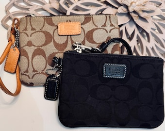 Coach Signature Monogram Canvas Wristlets Set of 2