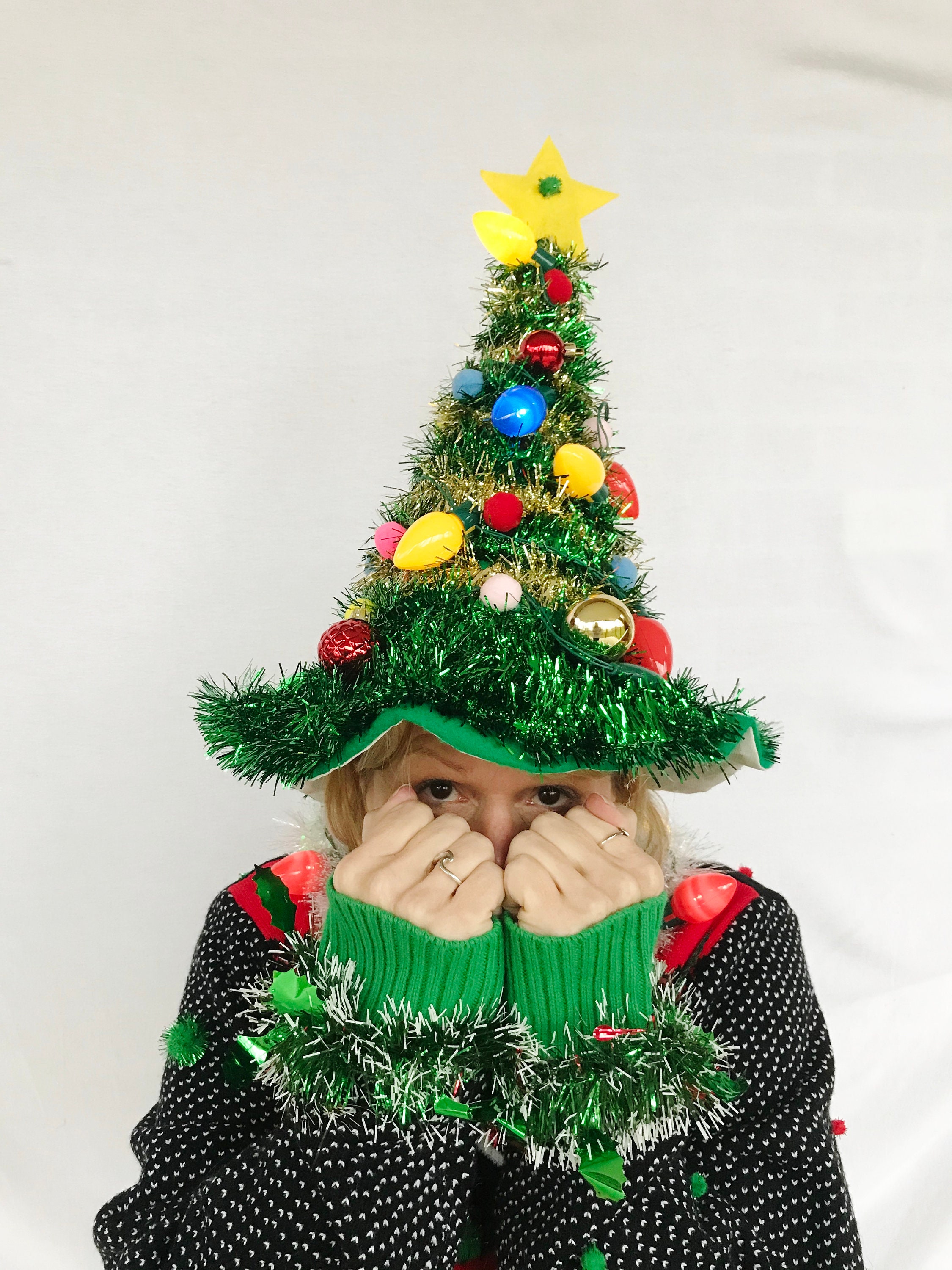 UGLY CHRISTMAS TREE Hat. Light Up. X 