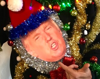 TRUMP UgLY CHRISTMAS SWEATER. Contest winner. Funny Political. Donald Trumpster. Light up. Lights.