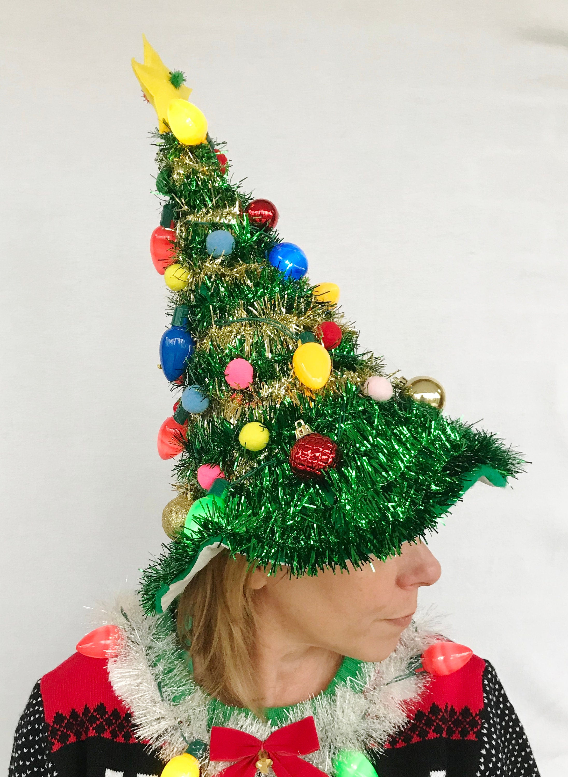 UGLY CHRISTMAS TREE Hat. Light Up. X-mas Sweater Contest | Etsy