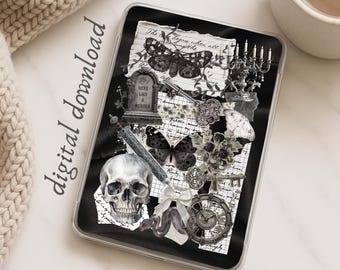 Gotik Alt. Kindle Druckbare Einlage (DIGITAL DOWNLOAD) | Klare Hülle einfügen | Kindle Ästhetik | Kindle Aufkleber