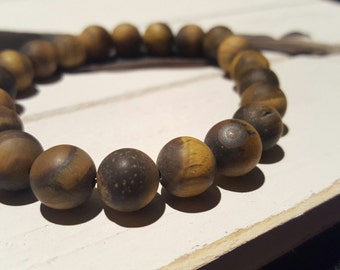 21 - 10MM bead Matte Tiger's Eye