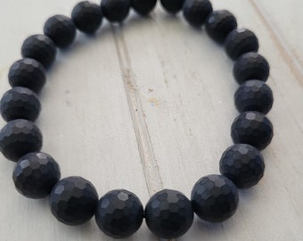 21 - 10MM Bead Faceted Onyx Mala