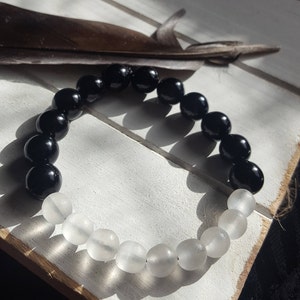 Selenite & Tourmaline Mala (Selenite in Bead form is RARE)