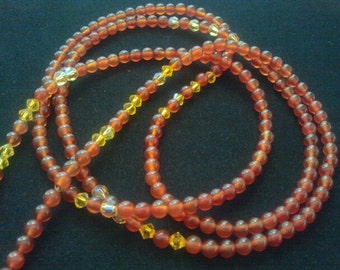 Carnelian Waist Beads (1 Pair) Sizes 25 - 36.5 inches