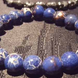 21 - 10mm Blue Imperial Jasper