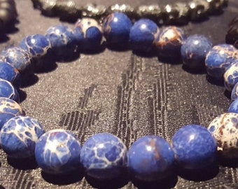 21 - 10mm Blue Imperial Jasper