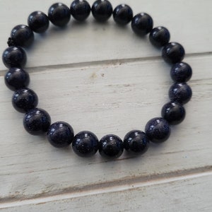 21 - 10MM Bead Blue Goldstone Mala