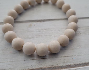 21 - 10MM White Fossil Jasper Mala