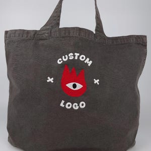 Draagtas geborduurd canvas met aangepast logo, gepersonaliseerd aangepast borduurwerk, cadeau moeder, draagtas vintage stijl, cadeautas bruidsmeisje, canvas tas