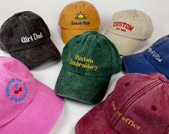 Gorra unisex bordada personalizada con texto, regalo para padrino, gorra de béisbol bordada a mano personalizada, regalo para ella, regalos para fiestas de empresa.