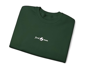 Bluza z okrągłym dekoltem Feral Soccer Mom | Minimalistyczny biały haft