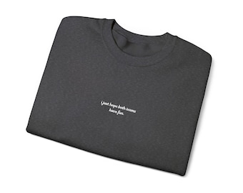 Bluza z okrągłym dekoltem „Mam nadzieję, że obie drużyny będą się dobrze bawić” | Minimalistyczny biały haft