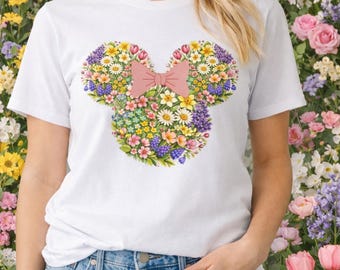 Wiosenna koszulka z motywem Myszki Minnie w kwiaty