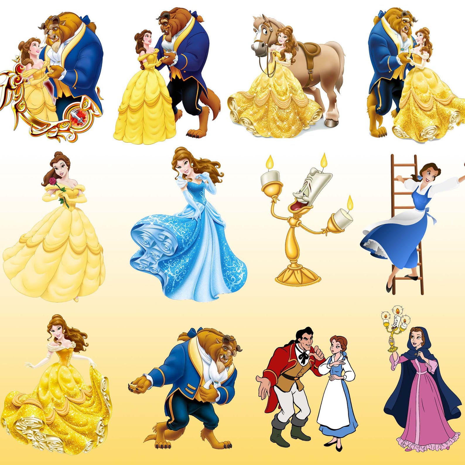 Beauty and Beast SVG, Belle PNG Clipart Bundle, Beauty and the Beast ...