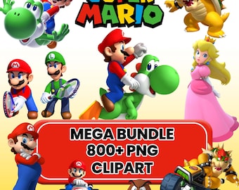 Mario PNG SVG Clipart, Super Mario png, Mario svg, Mario Kart Clipart, Princess Peach png svg Clipart, Super Mario PNG Clipart Bundle svg