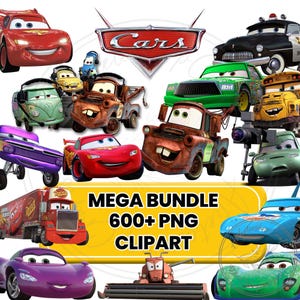 Cars PNG Clipart, Cars SVG, Planes and Cars Birthday Bundle, Instant Download Lightning Mcqueen Mater, Cars Font, Planes Cars birthdays