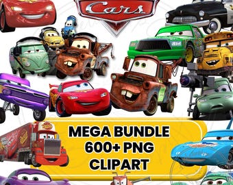 Imágenes prediseñadas de Cars PNG, Cars SVG, paquete de cumpleaños de aviones y Cars, descarga instantánea de Rayo McQueen Mater, fuente de Cars, cumpleaños de aviones y Cars