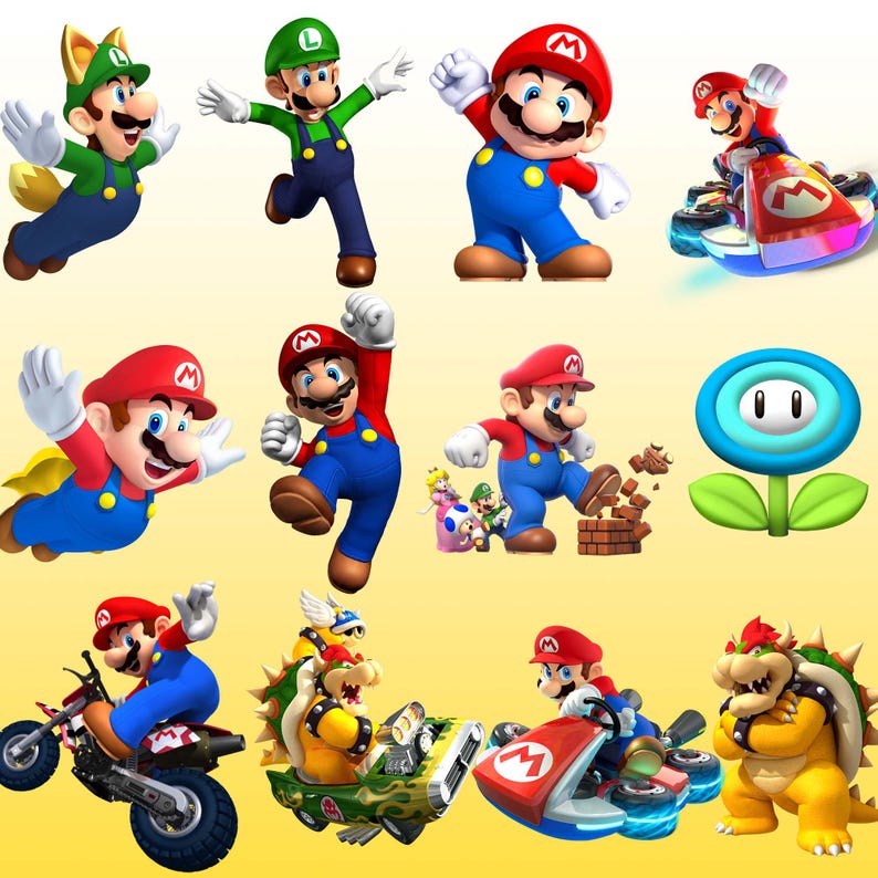 Mario PNG SVG Clipart, Super Mario png, Mario svg, Mario Kart Clipart, Princess Peach png svg Clipart, Super Mario PNG Clipart Bundle svg image 2