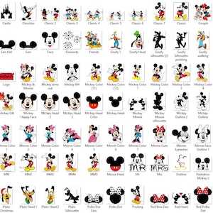 Mickey Mouse SVG, Mickey PNG, imágenes prediseñadas de Mickey Mouse, paquete gigante de Minnie Mouse SVG, Donald Duck SVG, archivos SVG para Cricut, para Silhouette imagen 2