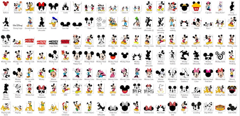 Mickey Mouse SVG, Mickey PNG, imágenes prediseñadas de Mickey Mouse, paquete gigante de Minnie Mouse SVG, Donald Duck SVG, archivos SVG para Cricut, para Silhouette imagen 2