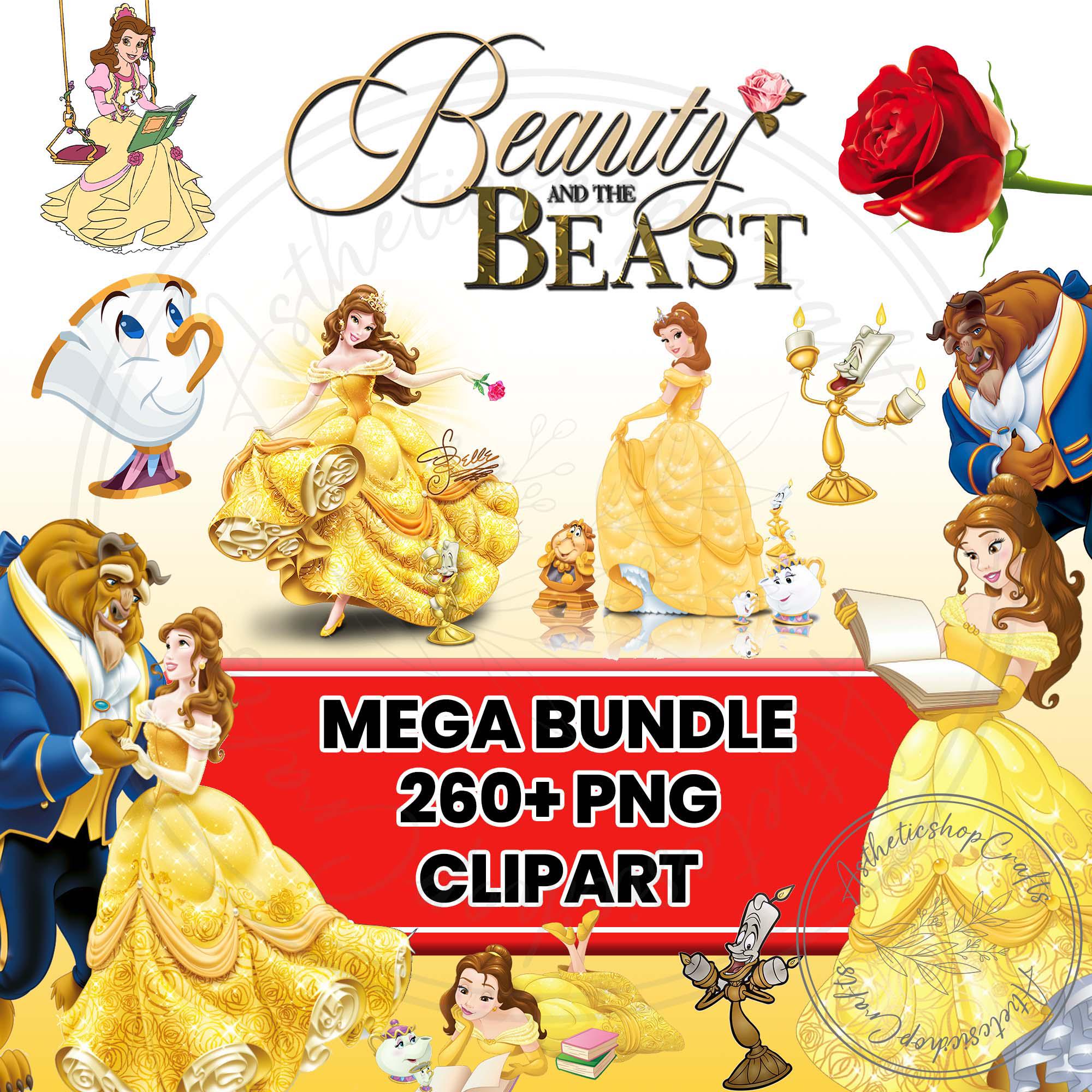Beauty and Beast SVG, Belle PNG Clipart Bundle, Beauty and the Beast ...