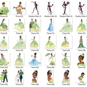Prinses en de kikker PNG-clipart, prinses en de kikker SVG, Tiana Clipart, prinses png, Tiana PNG-bundel, Tiana svg, pak papier digitaal afbeelding 3