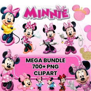 Minnie PNG, Minnie Clipart, Minnie SVG, Minnie Font Letters Digital Download for Minnie Birthday, Pink Polka Dot Birthday Shirt, Cake Topper