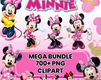 Minnie PNG, Minnie Clipart, Minnie SVG, Minnie Font Letters Digital Download for Minnie Birthday, Pink Polka Dot Birthday Shirt, Cake Topper